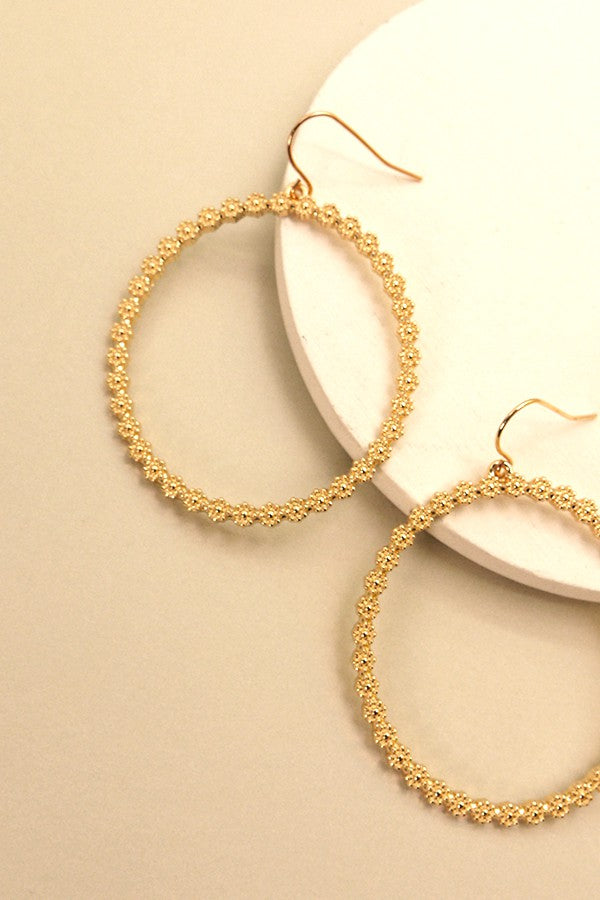 Dainty Flower Circle Hoop Earring