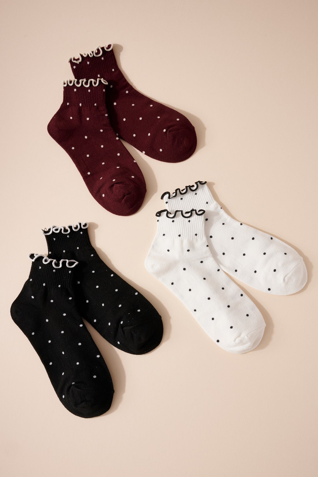 Polka Dot Ruffle Socks