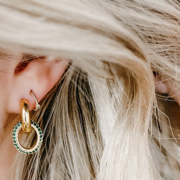Emerald City Gold Hoop Earrings