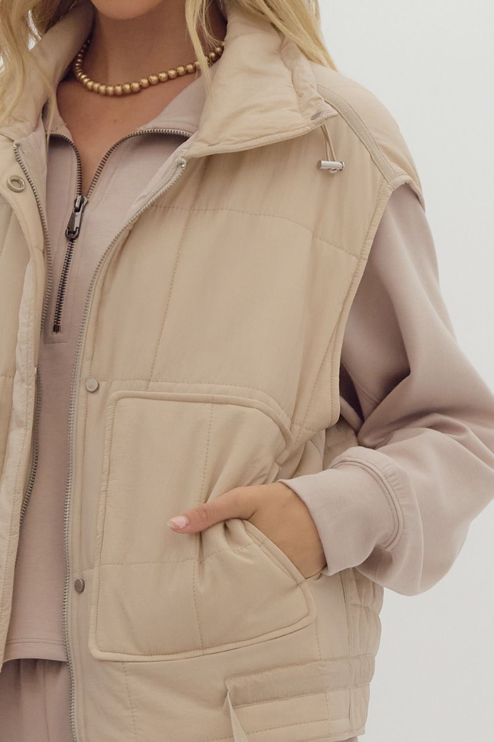 Fall Vibes Light-Weight Quilted Zipper Vest