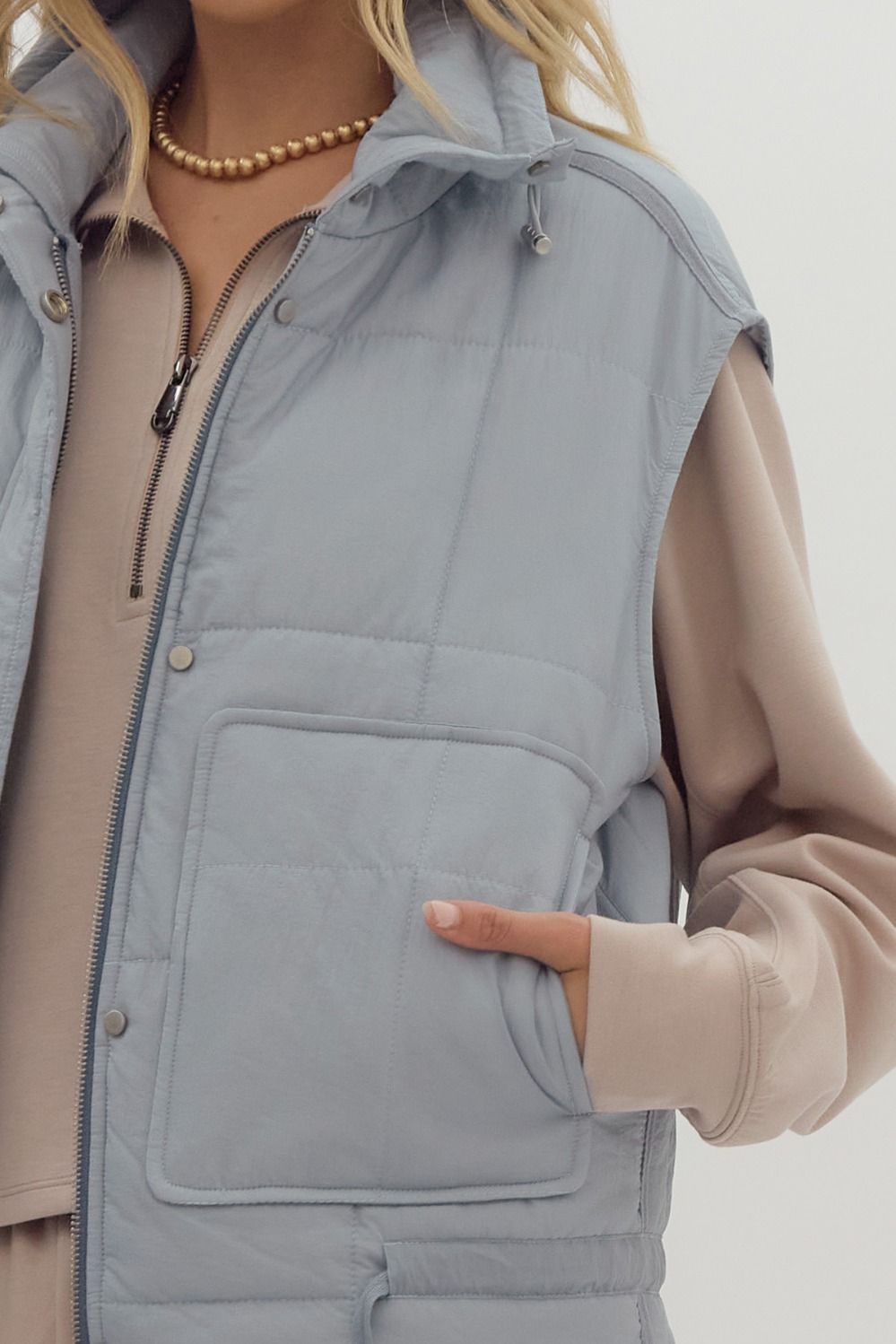 Fall Vibes Light-Weight Quilted Zipper Vest