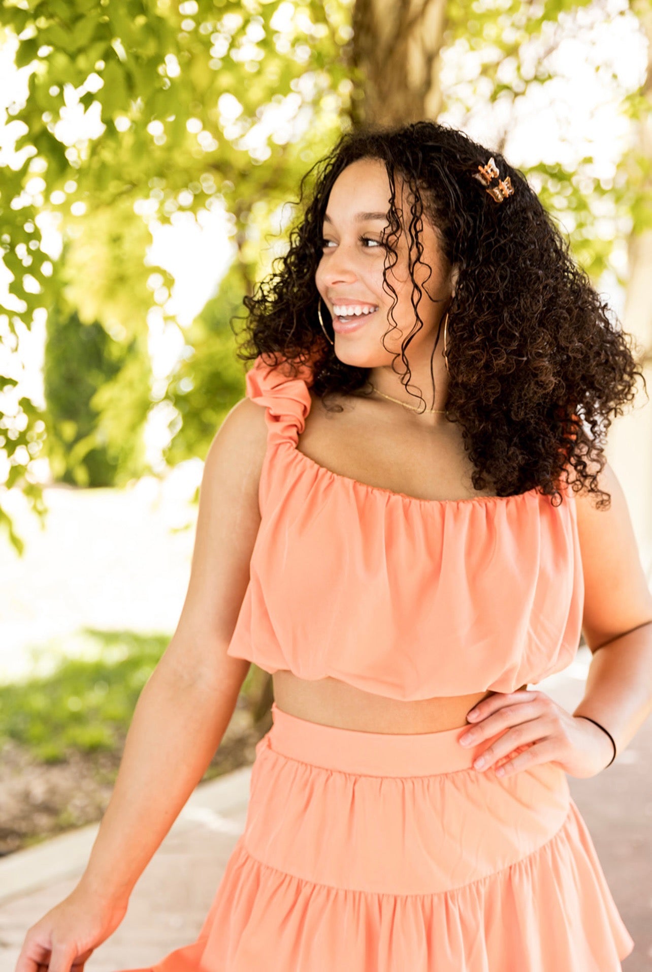 All Ruffled Up Bubble Hem Top