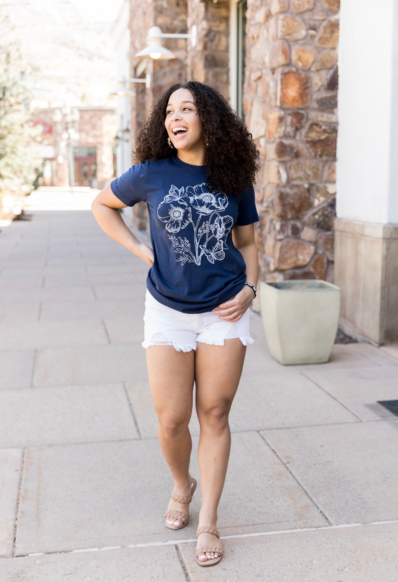 Bloom Flower Embroidery Tee