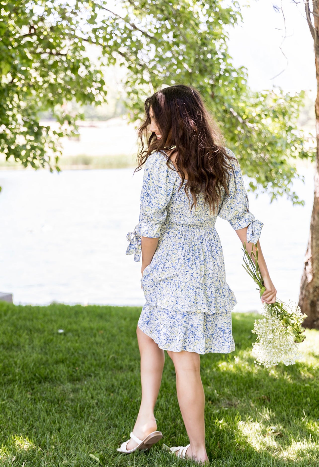 Bryn Blue Smocked Body Dress