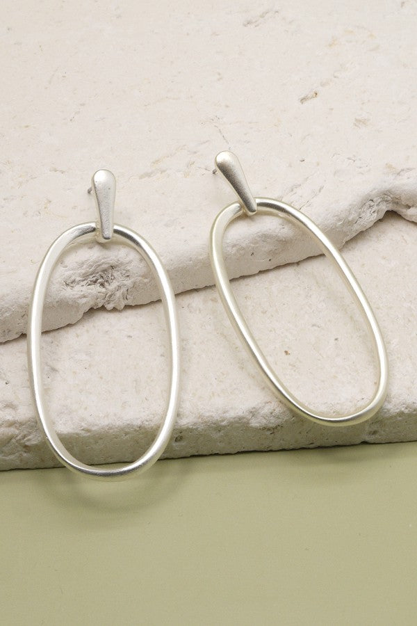 Large Oval Drop Earrings