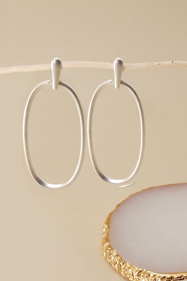 Large Oval Drop Earrings