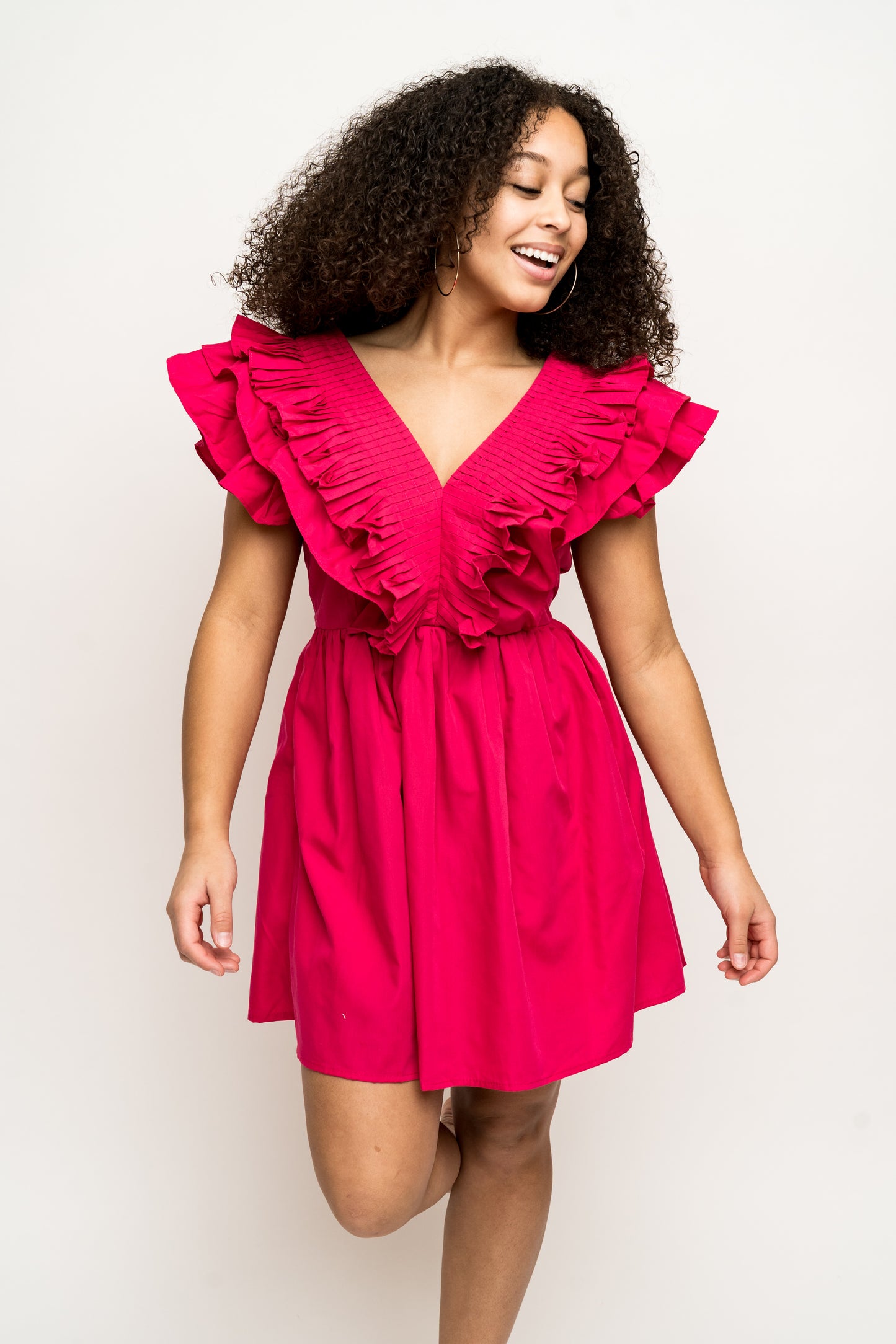 Spoonful of Sass Ruffled V-Neck Dress