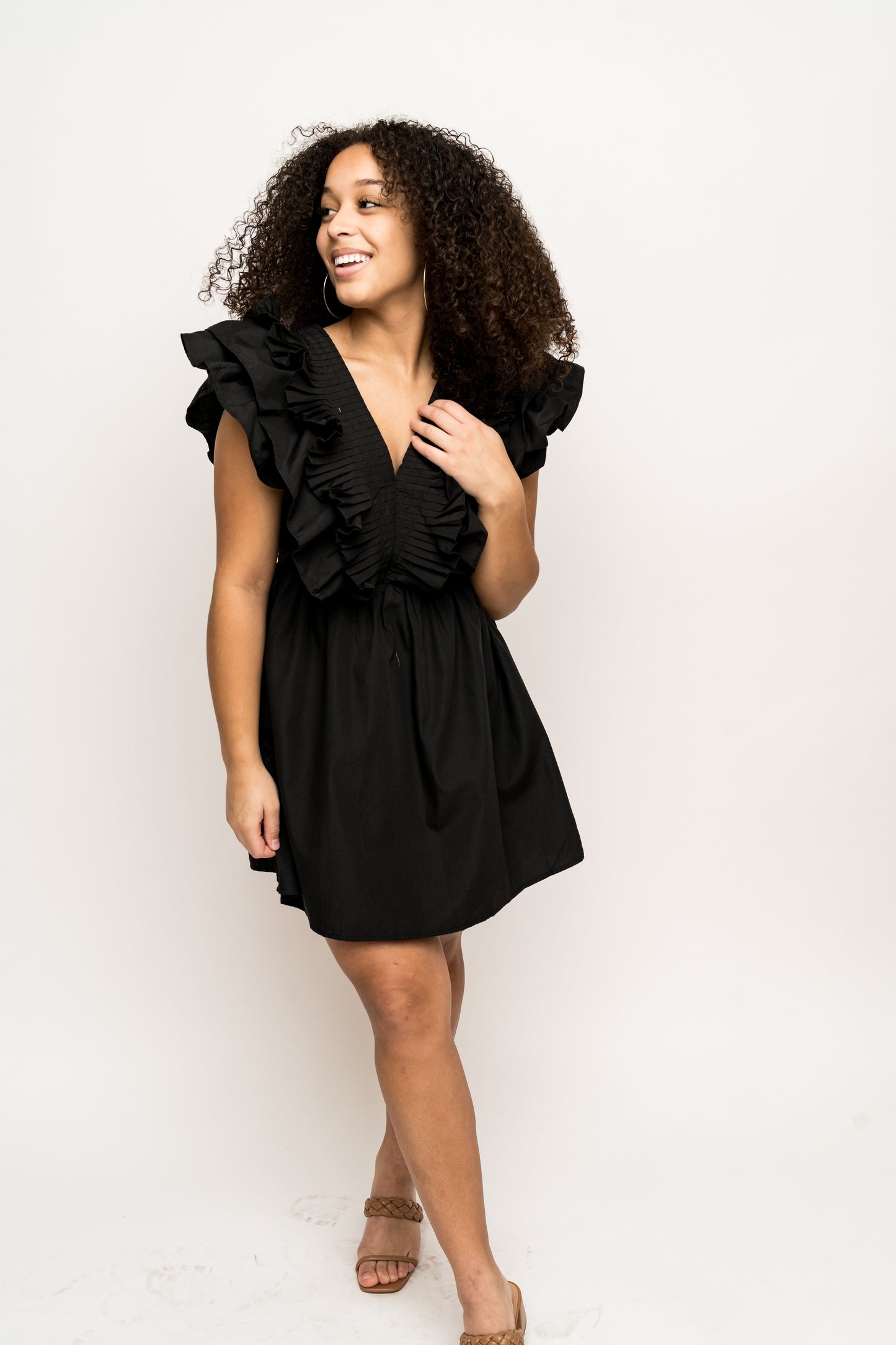 Spoonful of Sass Ruffled V-Neck Dress
