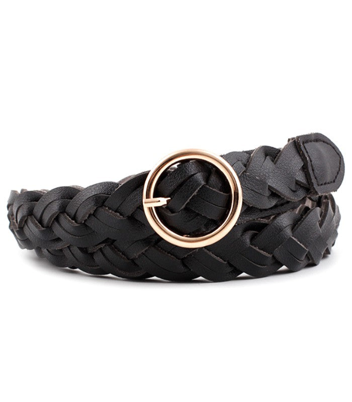 TIED UP BRAIDED VEGAN LEATHER BELT
