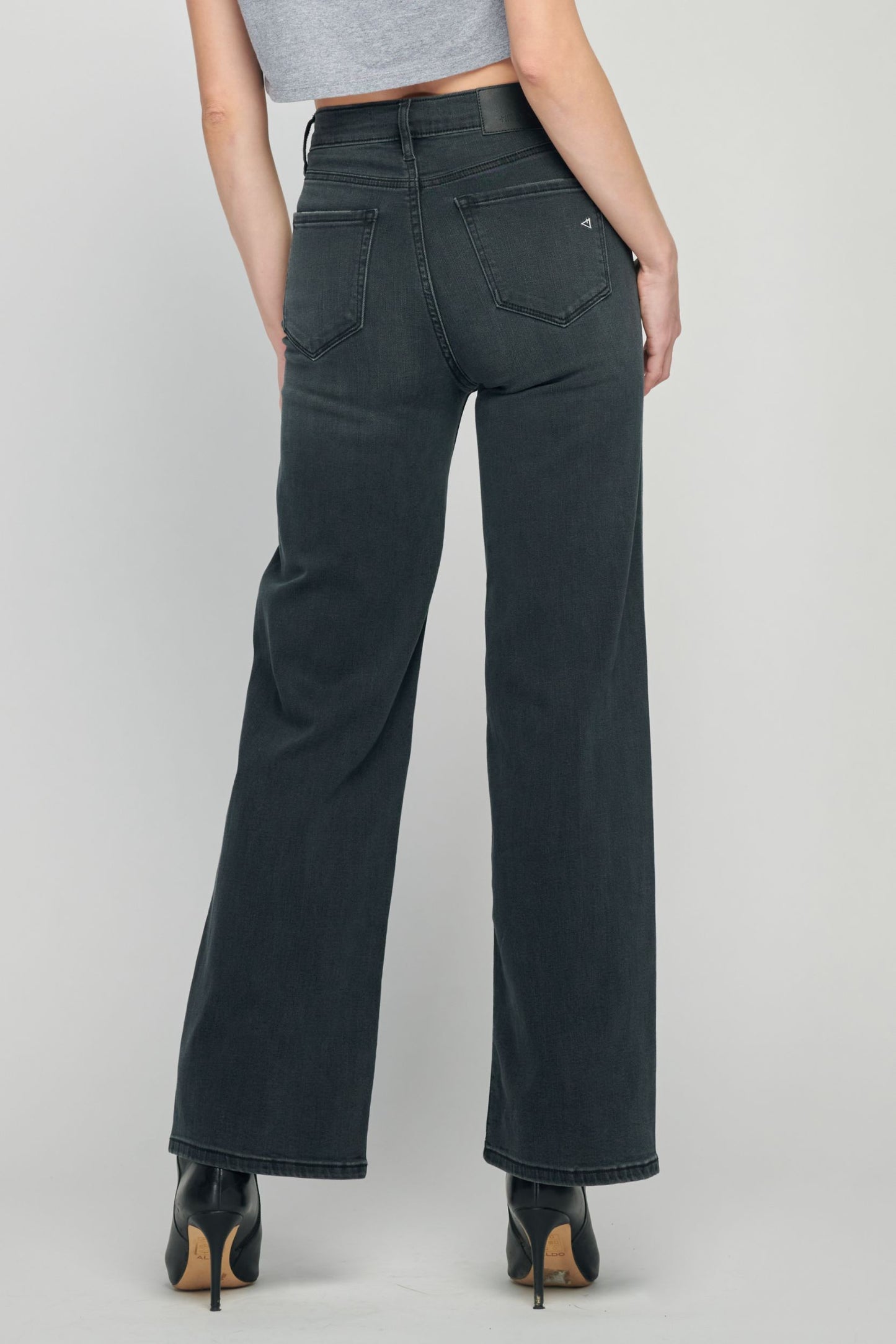 SAY IT ISN'T SO BLACK DISTRESSED WIDE LEG DENIM