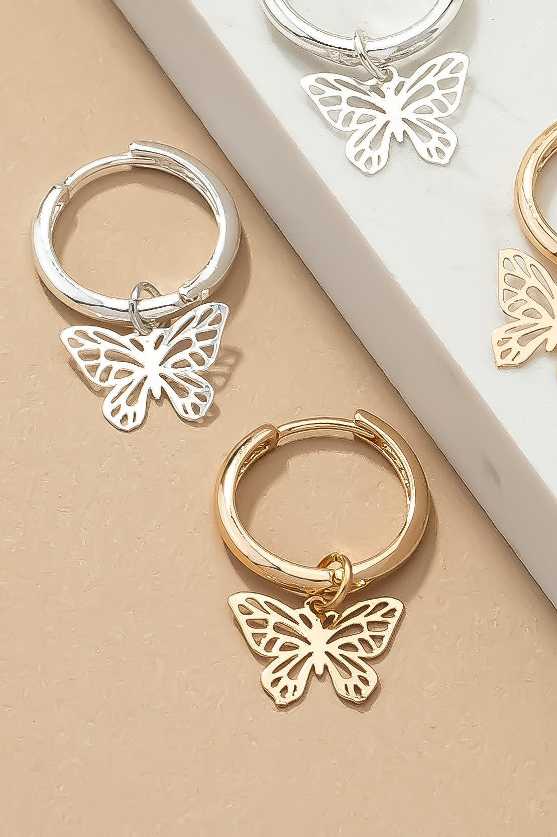 BUTTERFLY CHARM EARRINGS