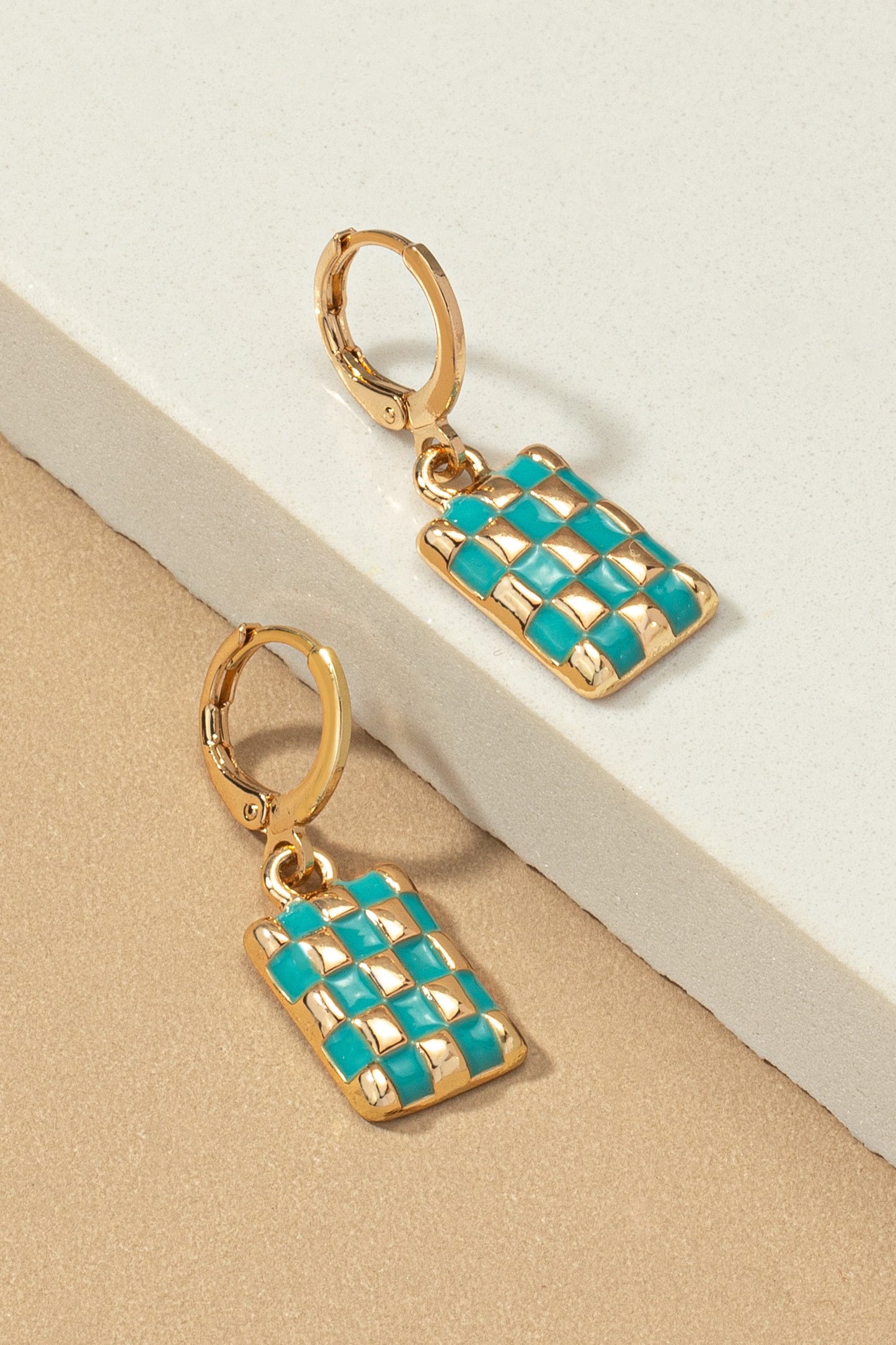 CHECK MATE CHECKERED DROP EARRINGS