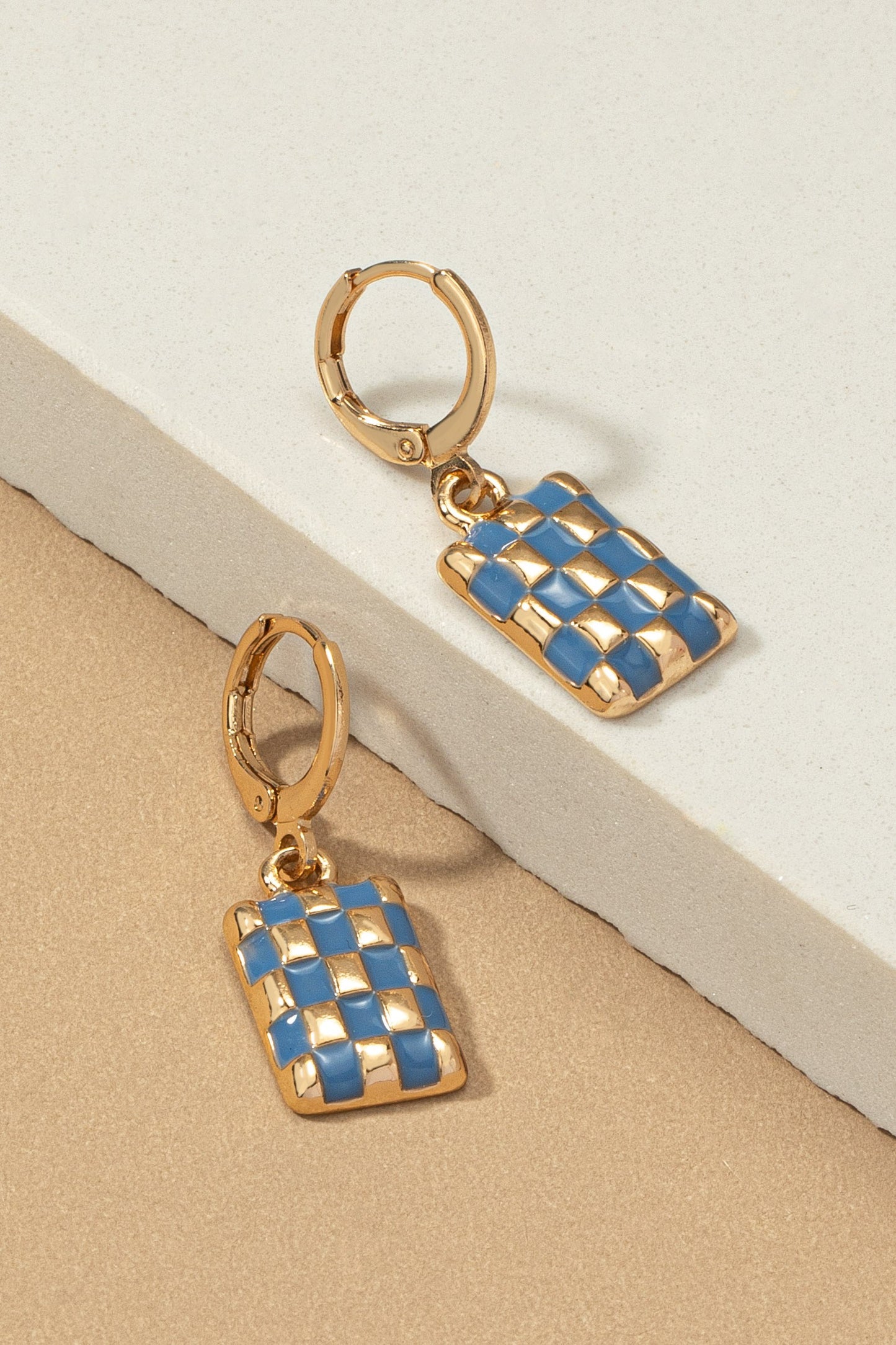 CHECK MATE CHECKERED DROP EARRINGS