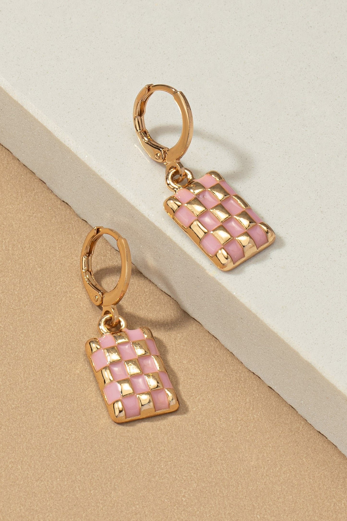 CHECK MATE CHECKERED DROP EARRINGS