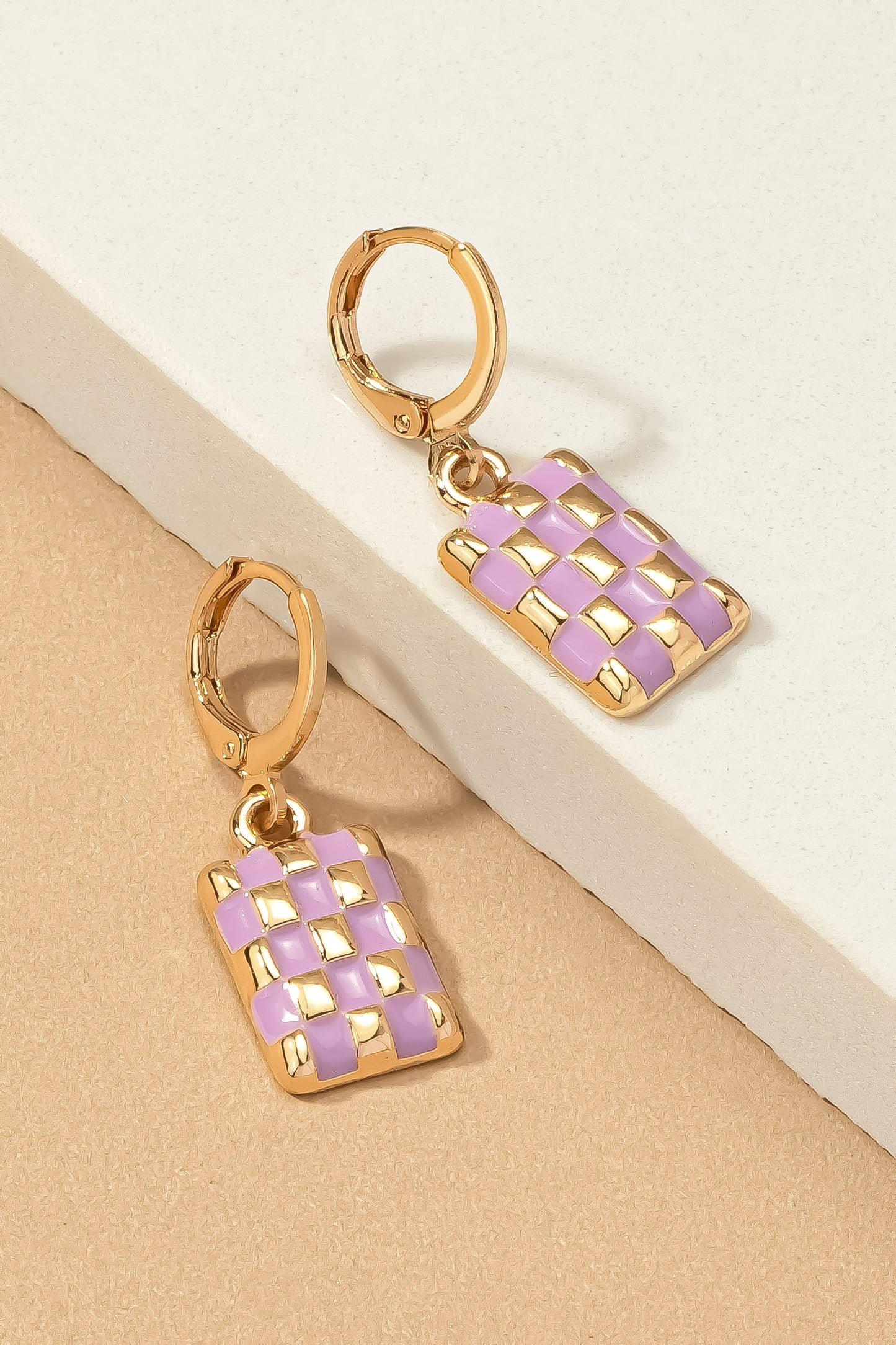CHECK MATE CHECKERED DROP EARRINGS