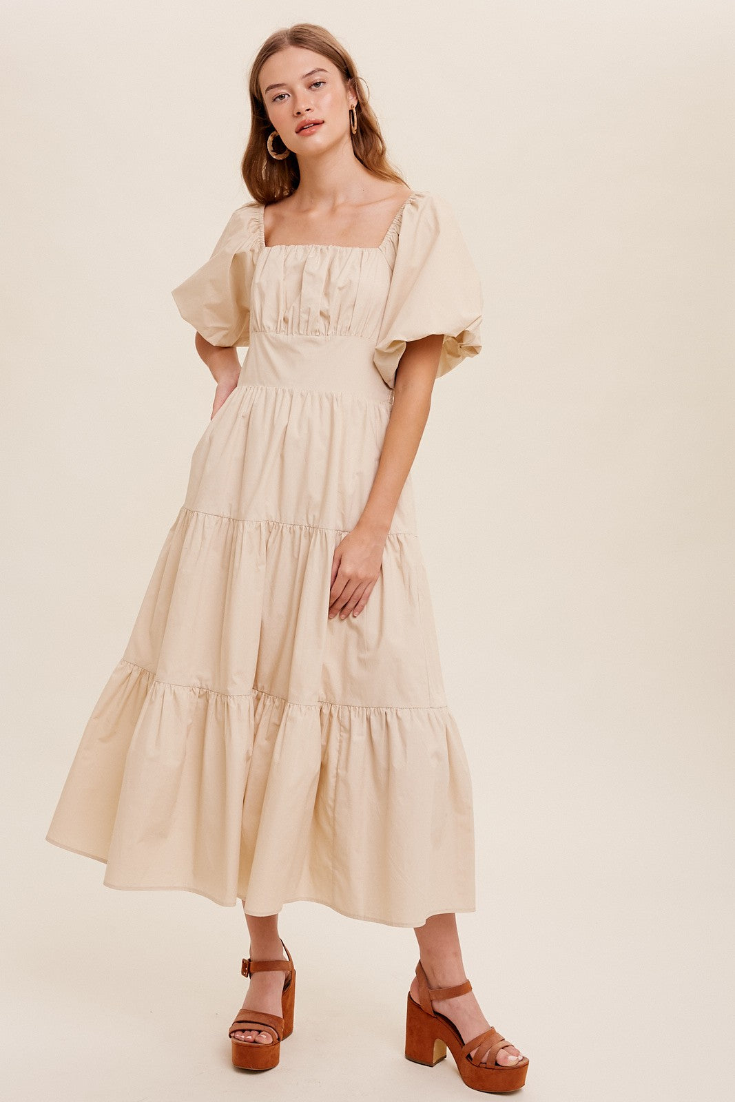 IN THE MOMENT PUFF SLEEVE MAXI DRESS