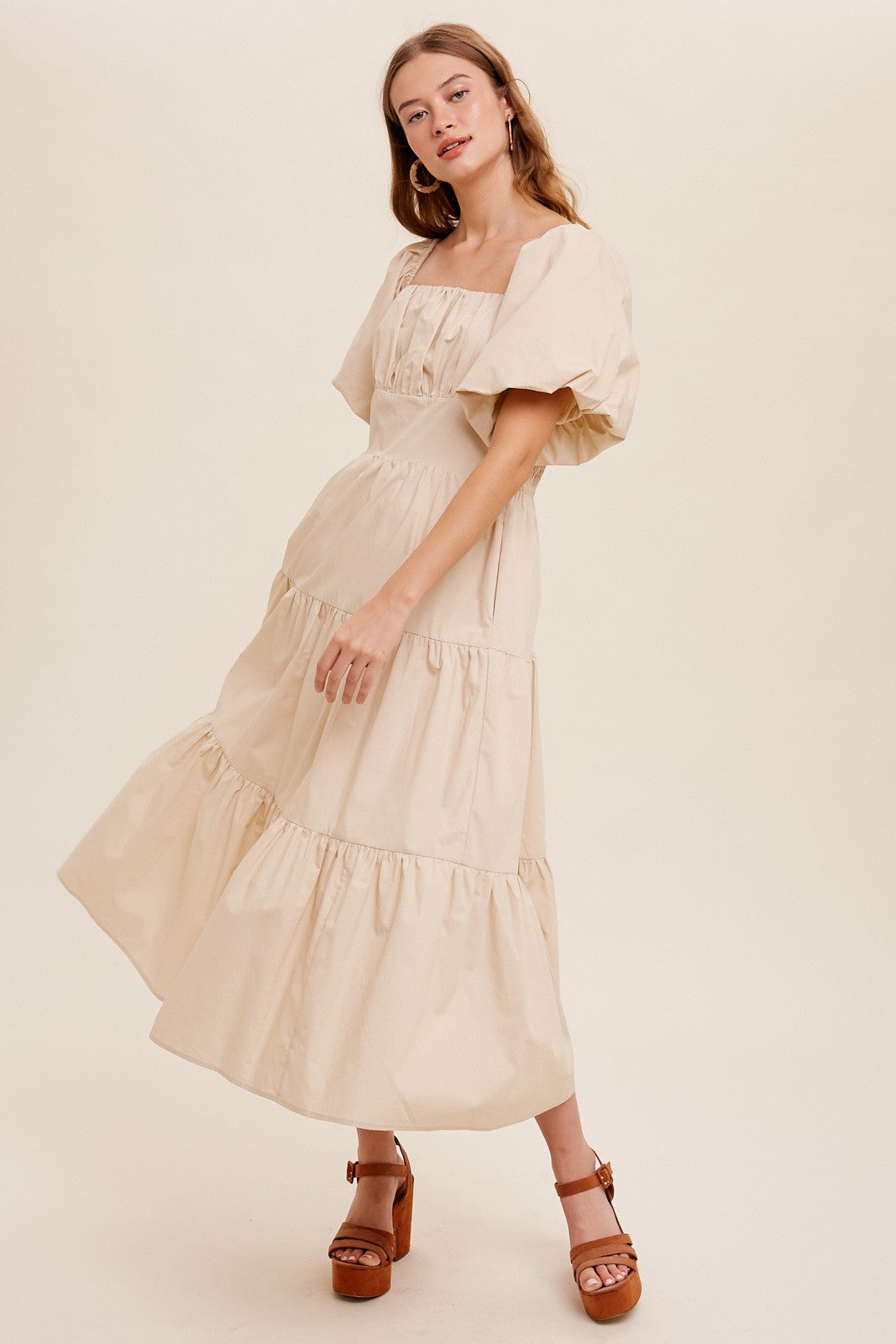 IN THE MOMENT PUFF SLEEVE MAXI DRESS
