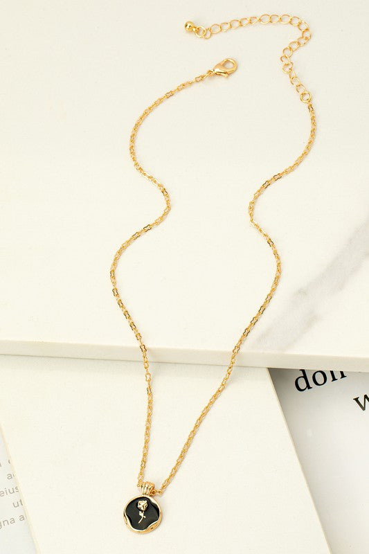 DAINTY ROSE PENDANT NECKLACE