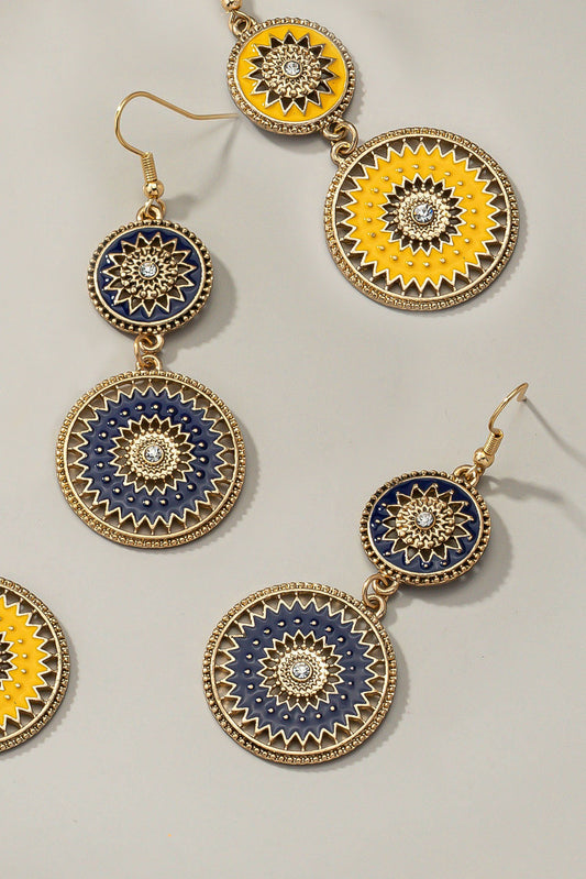 MEDALLION EARRINGS WITH RHINESTONES