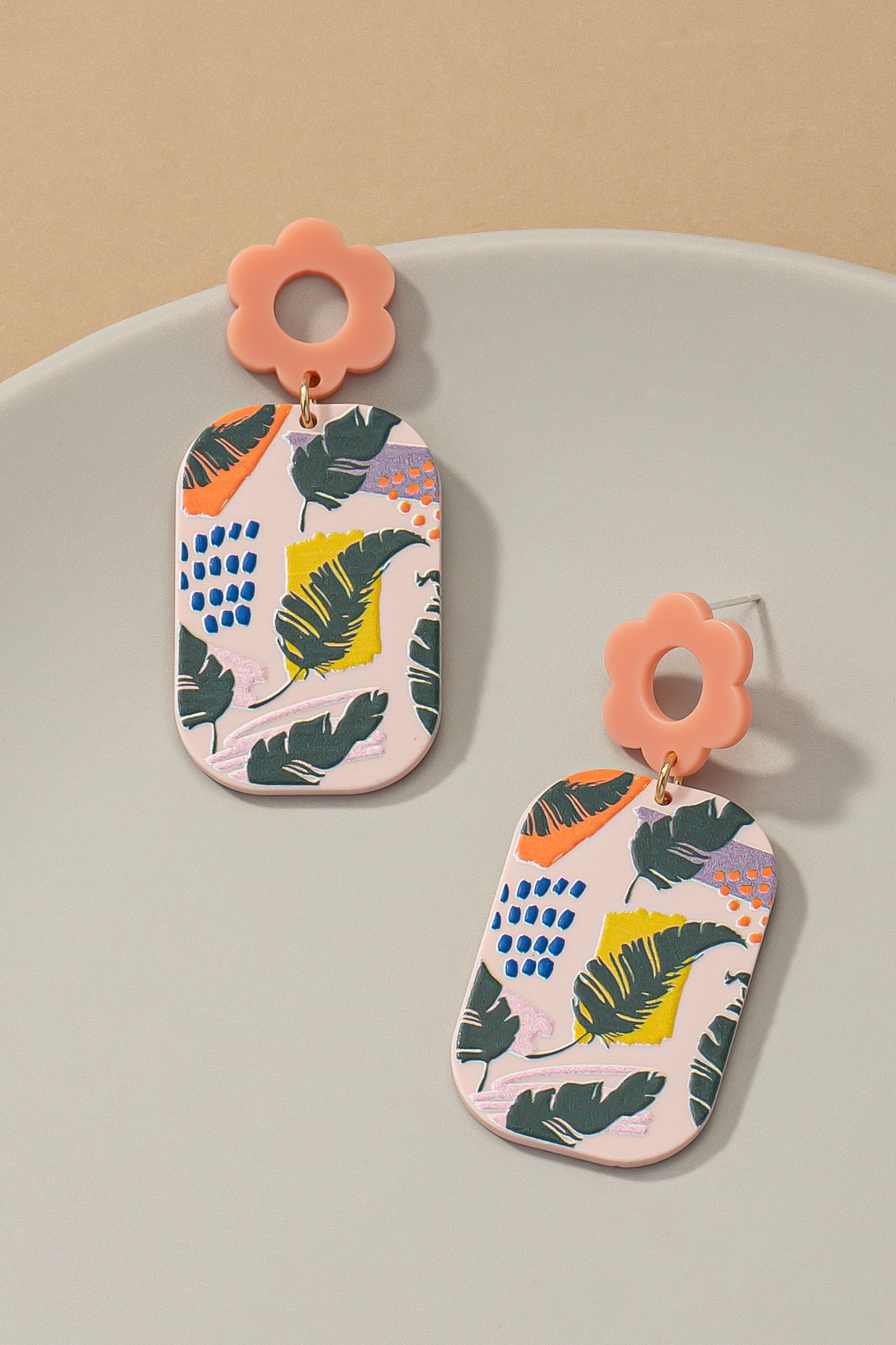 FREE FEATHER FLOWER DROP EARRINGS