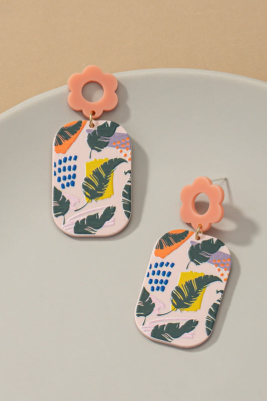 FREE FEATHER FLOWER DROP EARRINGS