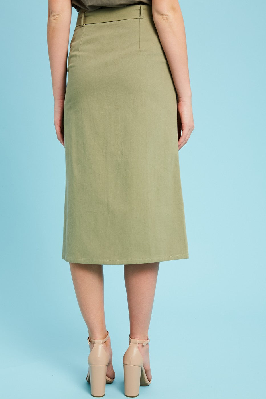 Lost In Paradise Belted Midi Skirt