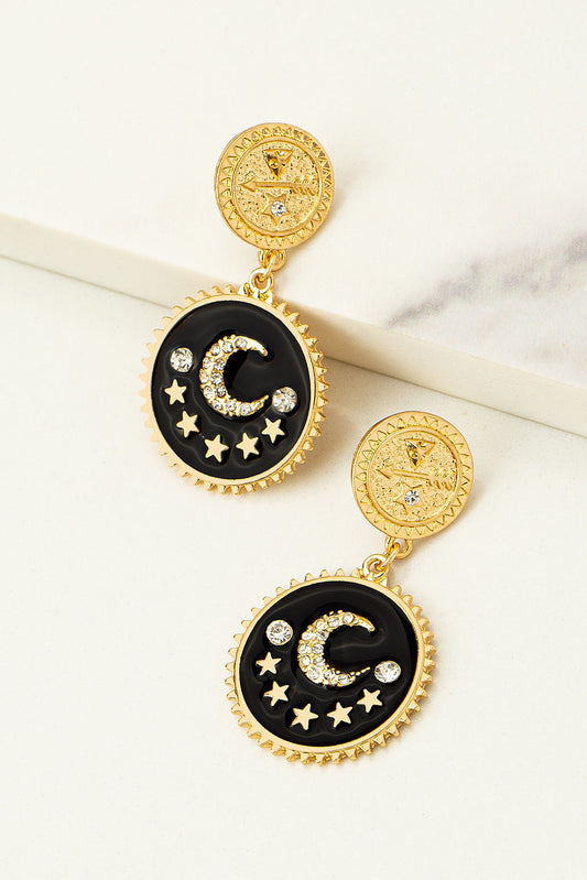 VINTAGE MOON AND STAR COIN EARRING