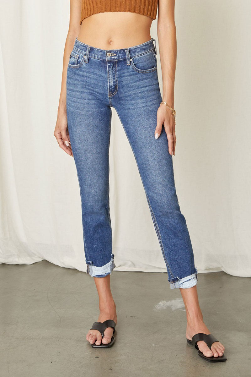KANCAN SKINNY MID-RISE STRAIGHT DENIM