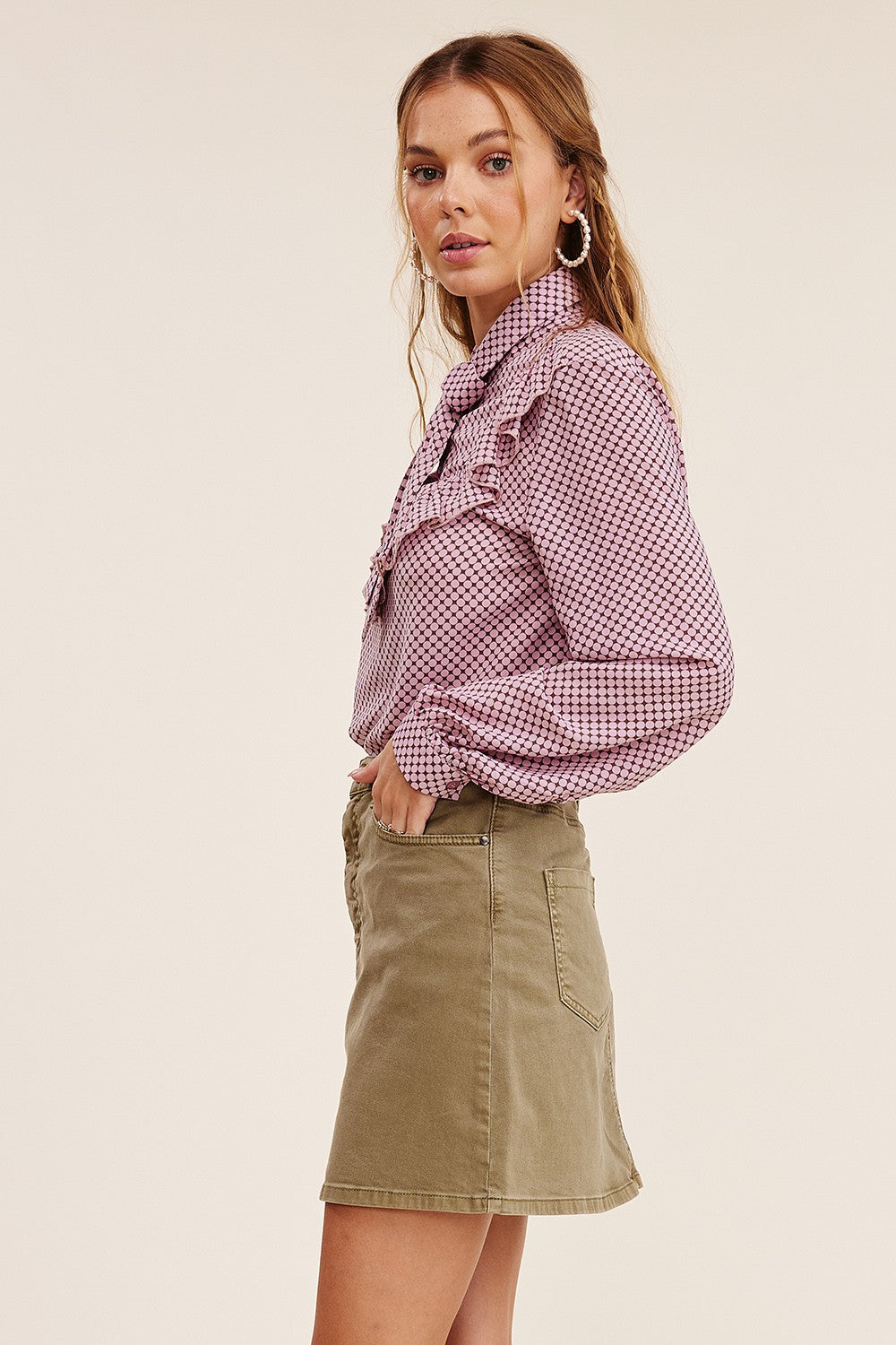 Trendy Lifestyle Front Slit Denim Skirt