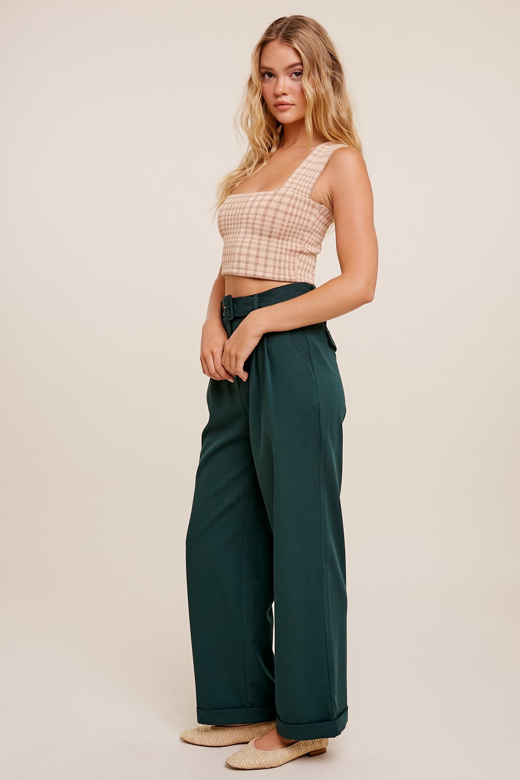STRICTLY BUSINESS BELTED TROUSER PANTS