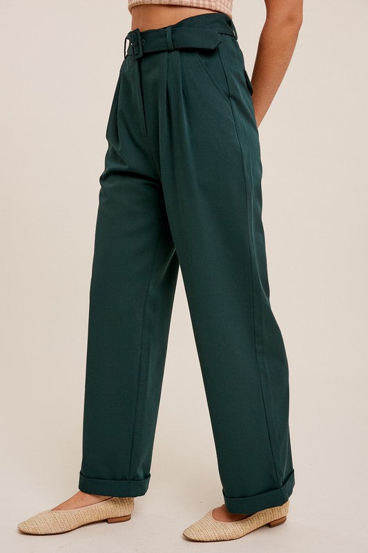 STRICTLY BUSINESS BELTED TROUSER PANTS