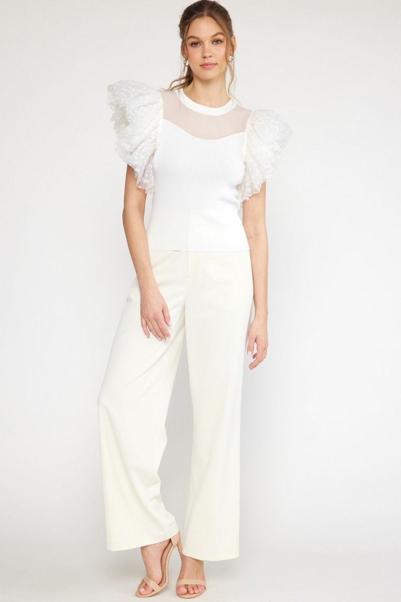 Too Dreamy Lace Ruffle Babydoll Top