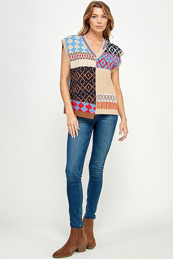 BEST DAY MULTICOLORED SWEATER VEST