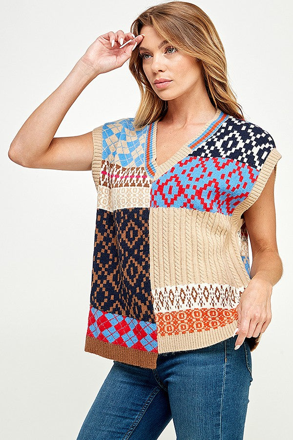 BEST DAY MULTICOLORED SWEATER VEST