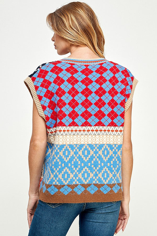 BEST DAY MULTICOLORED SWEATER VEST