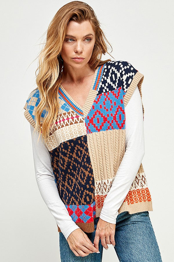 BEST DAY MULTICOLORED SWEATER VEST