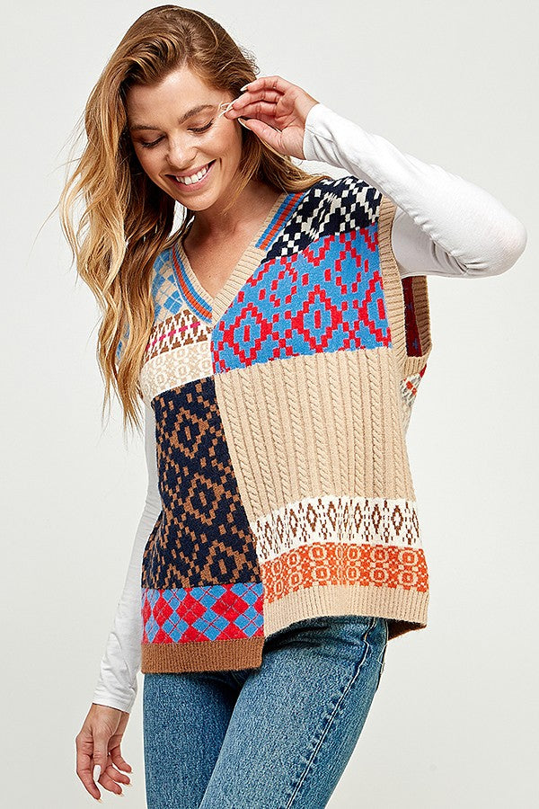 BEST DAY MULTICOLORED SWEATER VEST
