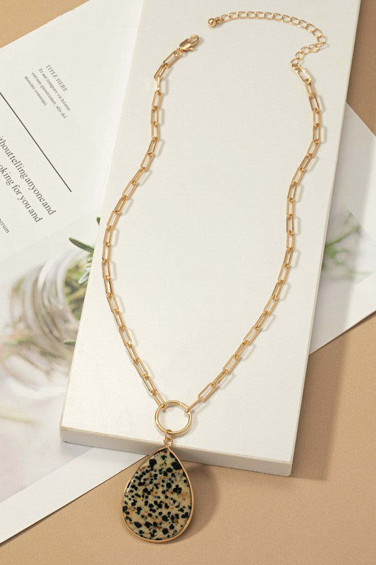 Precious Stone Pendant Necklace