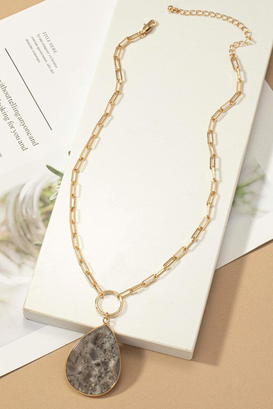 Precious Stone Pendant Necklace