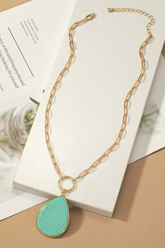 Precious Stone Pendant Necklace