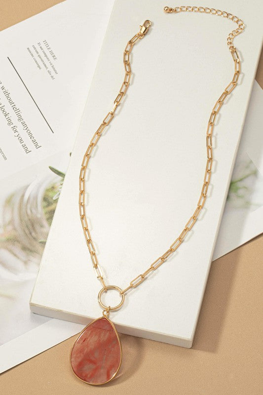 Precious Stone Pendant Necklace