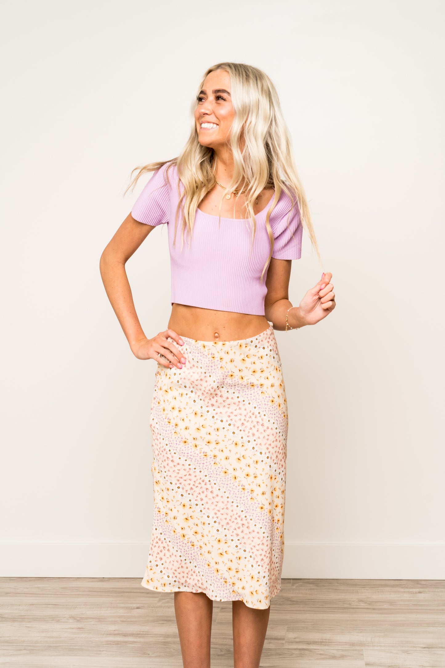 Fill In The Blank Springtime Midi Skirt