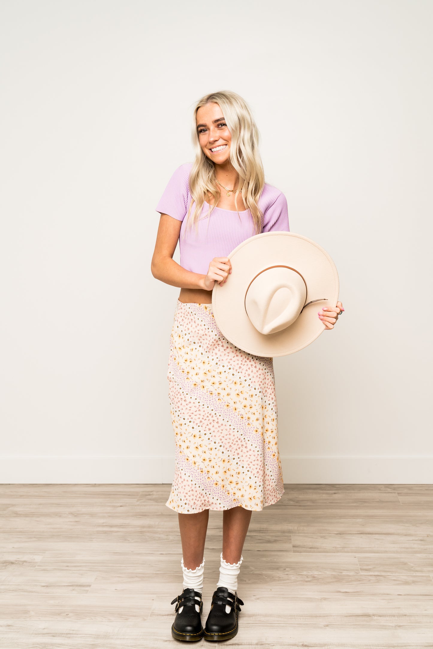 Fill In The Blank Springtime Midi Skirt