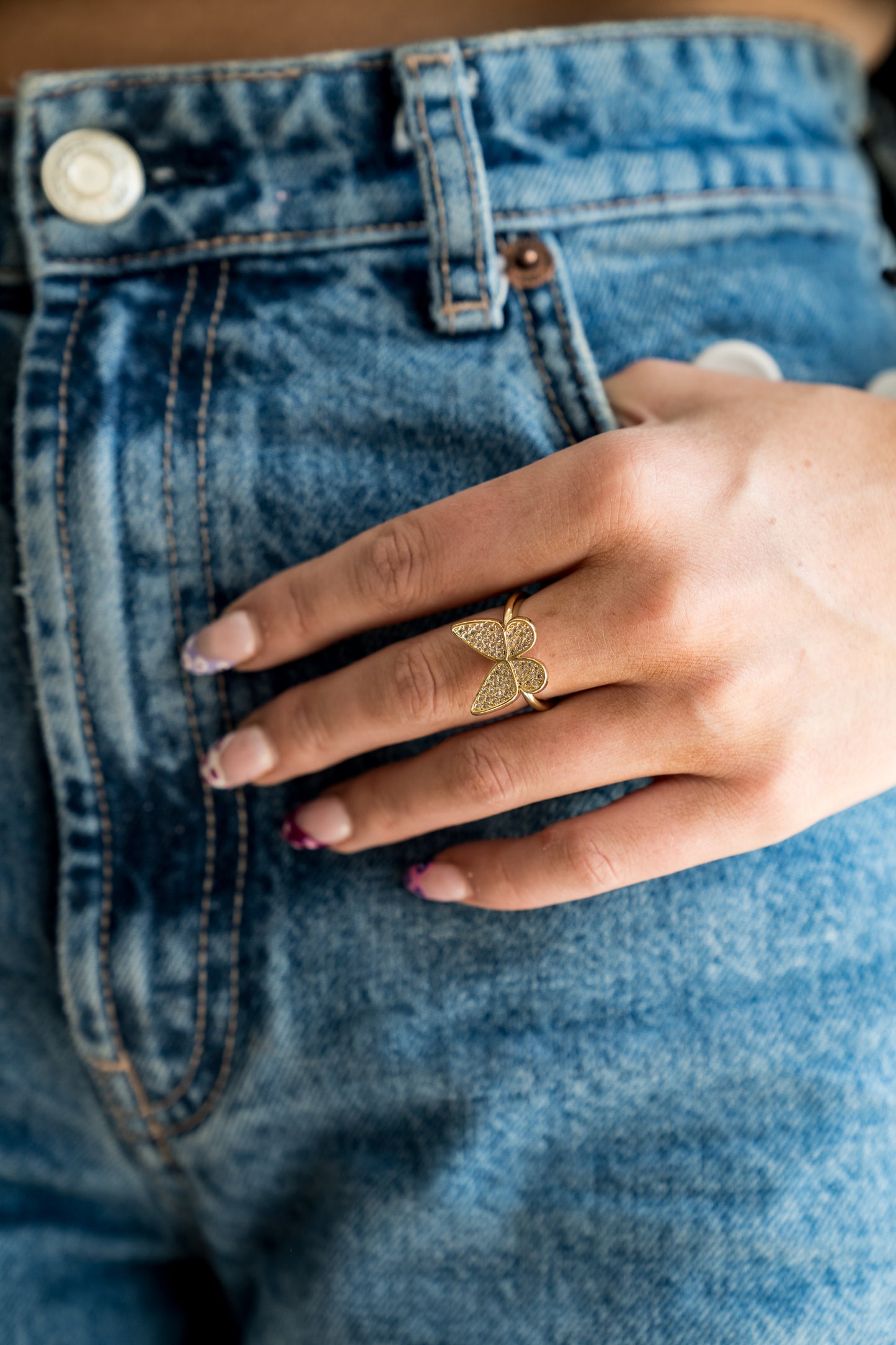 Gold Filled Butterfly Ring