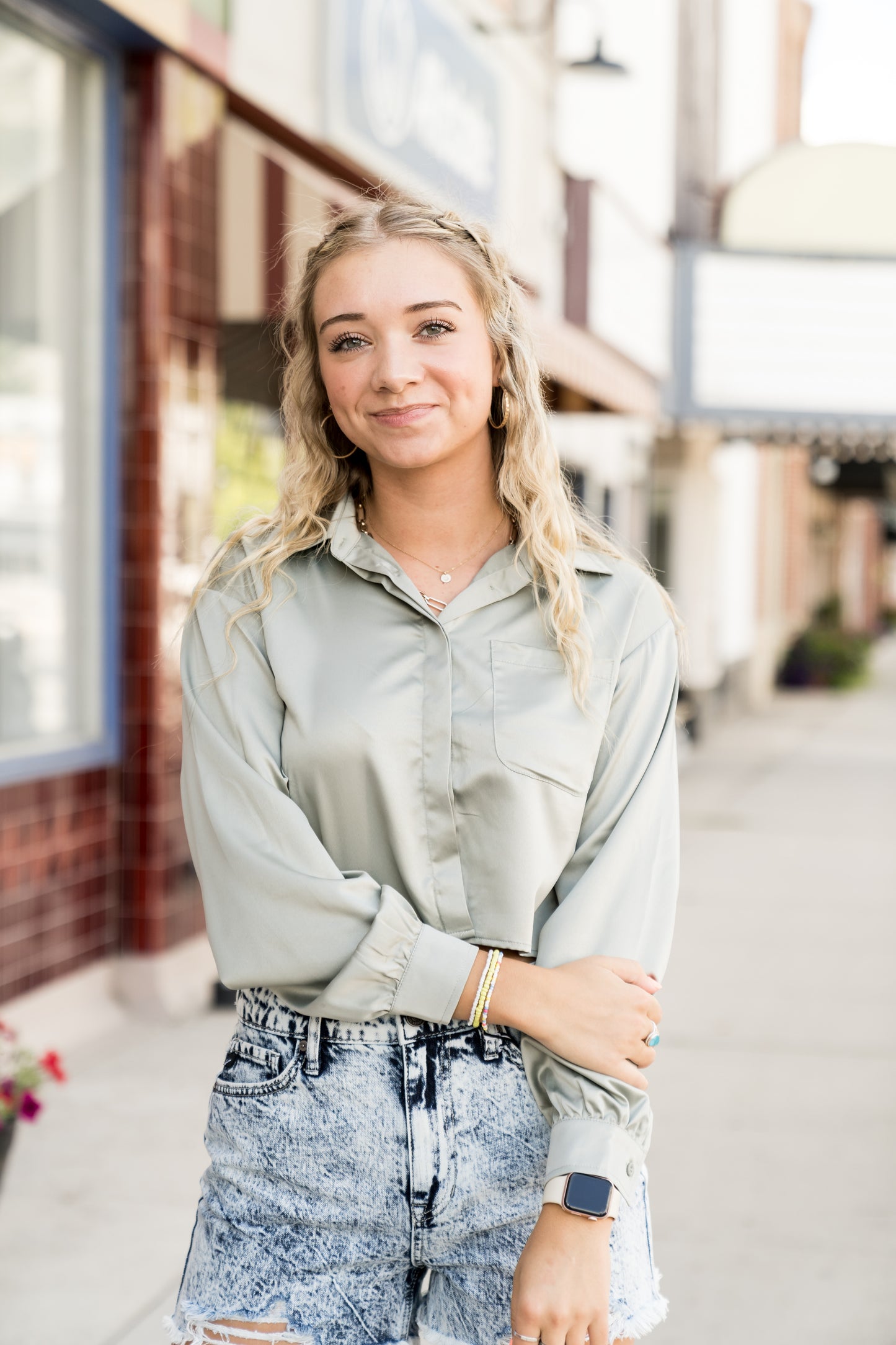 Wishful Thinking Cropped Satin Shirt