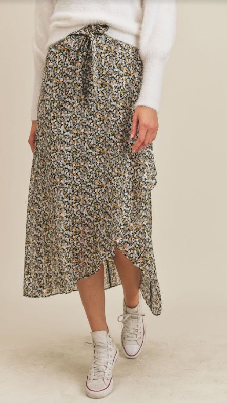 FLOWER POWER MIDI SKIRT