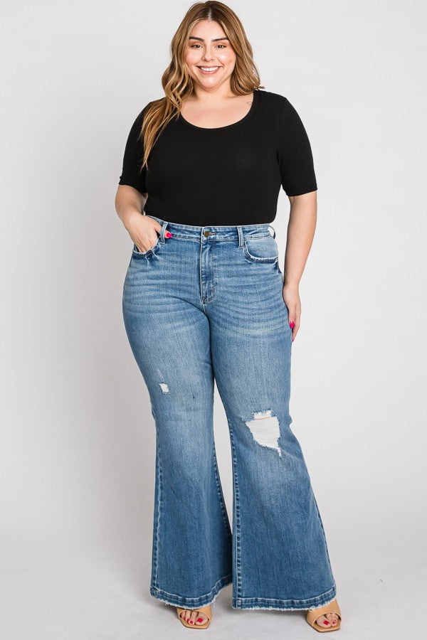 SAY IT LOUD FLARE LEGGED DENIM