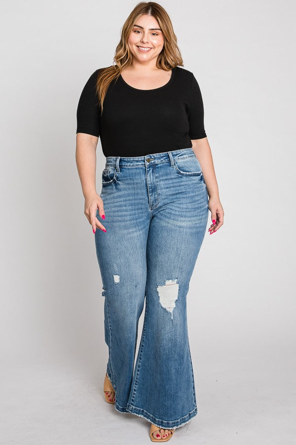 SAY IT LOUD FLARE LEGGED DENIM