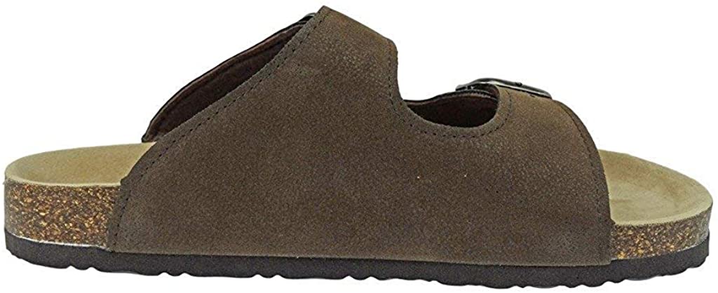 Vegan Leather 2 Strap Buckle Sandals