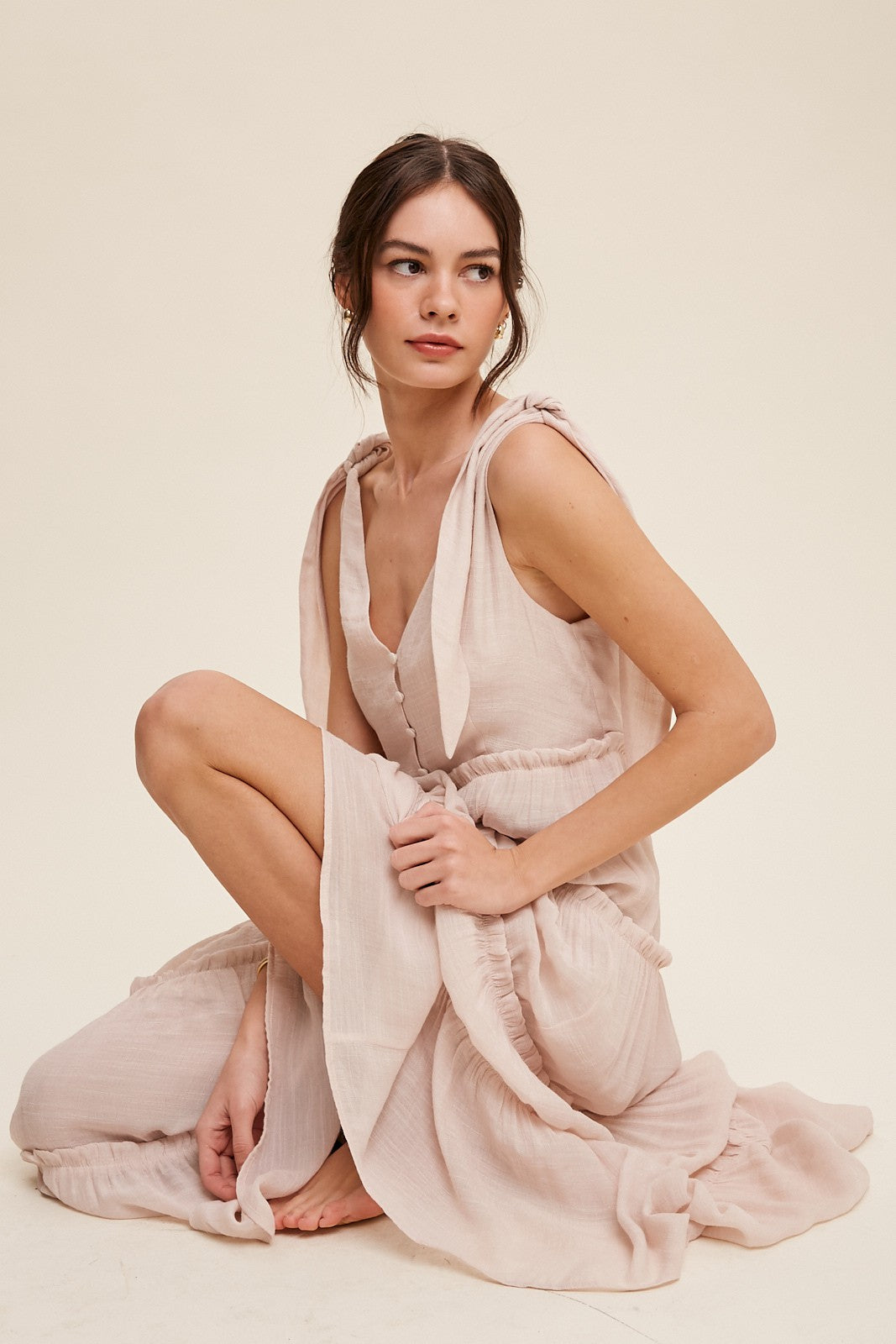 Blake V-Neck Tiered Midi Dress